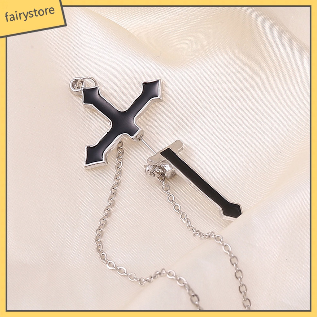 [FRO] 1 Khuyên Tai Chuỗi Xích Thiết Kế Chéo Không Gây Dị Ứng Trang Trí Hàng Ngày Cho Cuộc