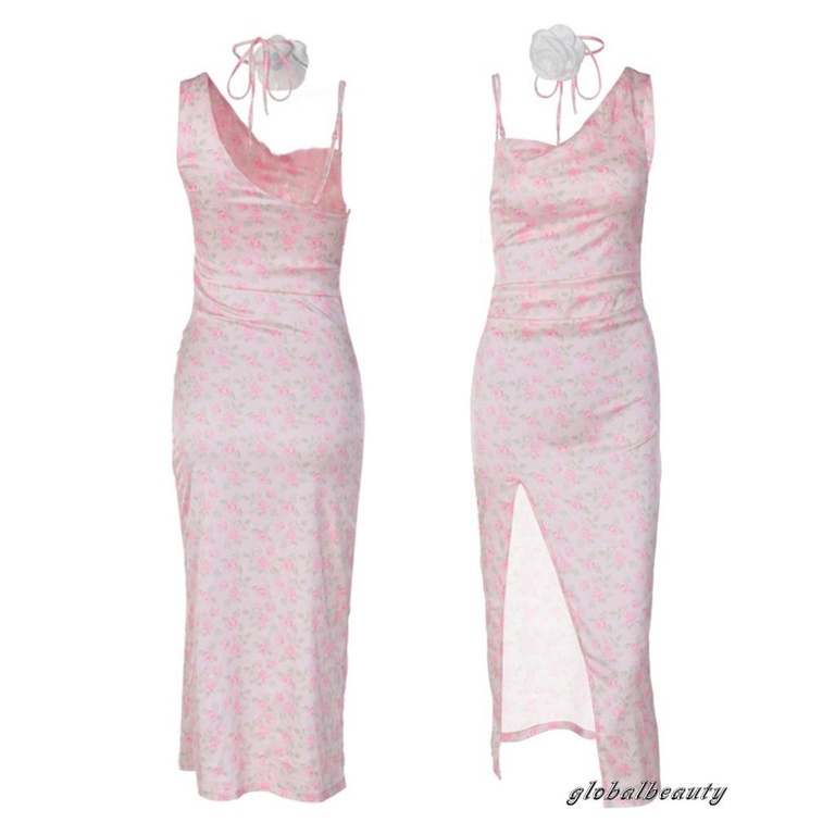 Đầm Dài Không Tay Hở Lưng Xẻ Tà Thời Trang Mùa Hè Cho Nữ