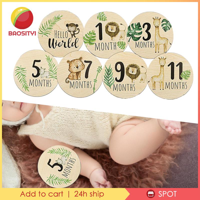 [Baosity1] 7 Thẻ Gỗ Đánh Dấu Cột Mốc Phát Triển Trí Thông Minh Cho Bé Tắm