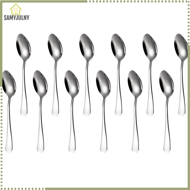 Set 12 Muỗng Ăn Tráng Gương Bằng Thép Không Gỉ 6.69 Inches Dành Cho Nhà Bếp / Nhà Hàng