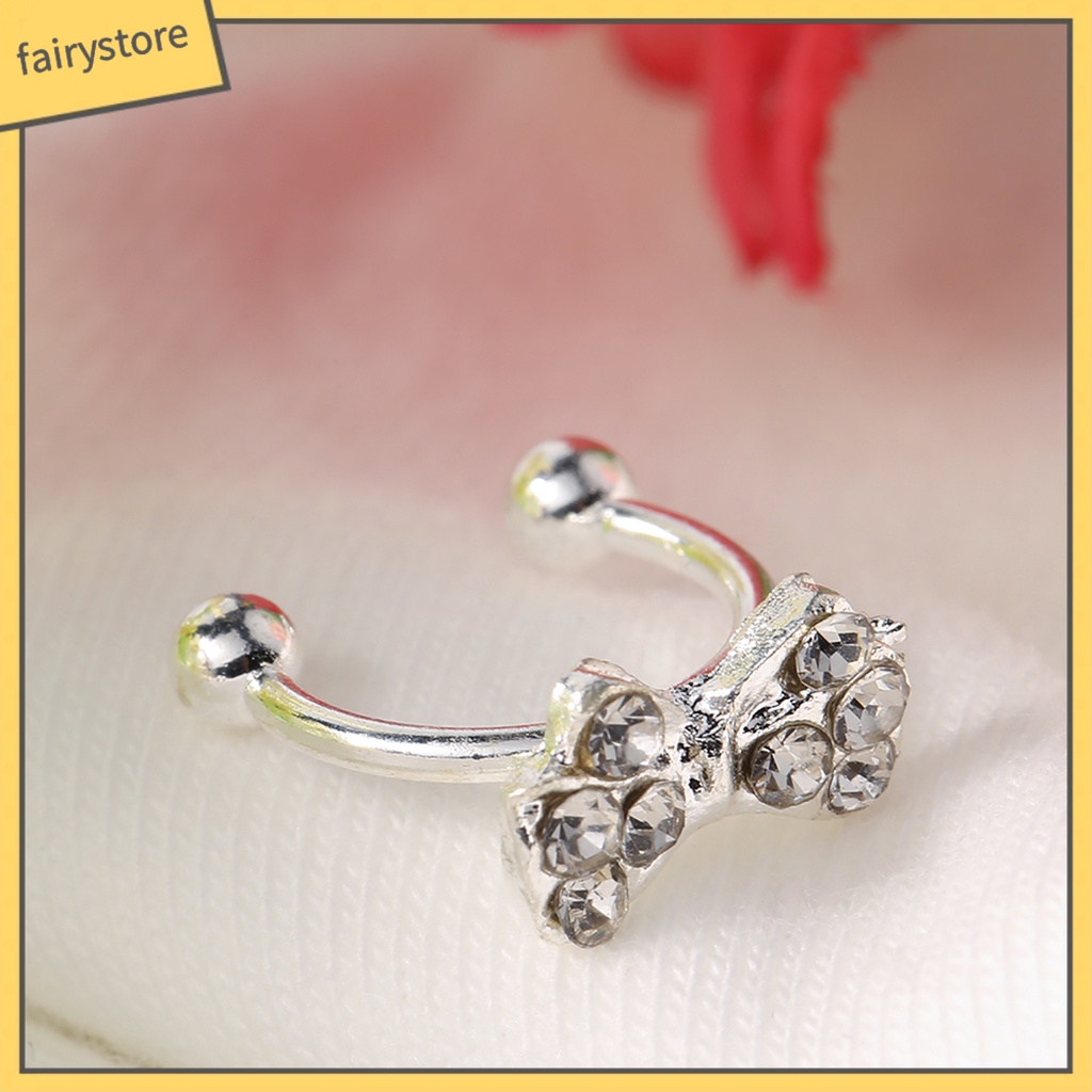 1 Khuyên Kẹp Vành Tai Hình Nơ Đính Đá Pha Lê Bằng Hợp Kim Thời Trang Cho Nữ