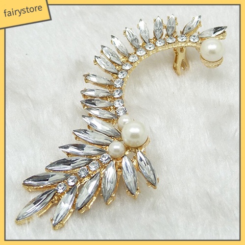 Khuyên Vành Tai Đính Đá Và Ngọc Trai Giả Thời Trang Thanh Lịch Dành Cho Nữ