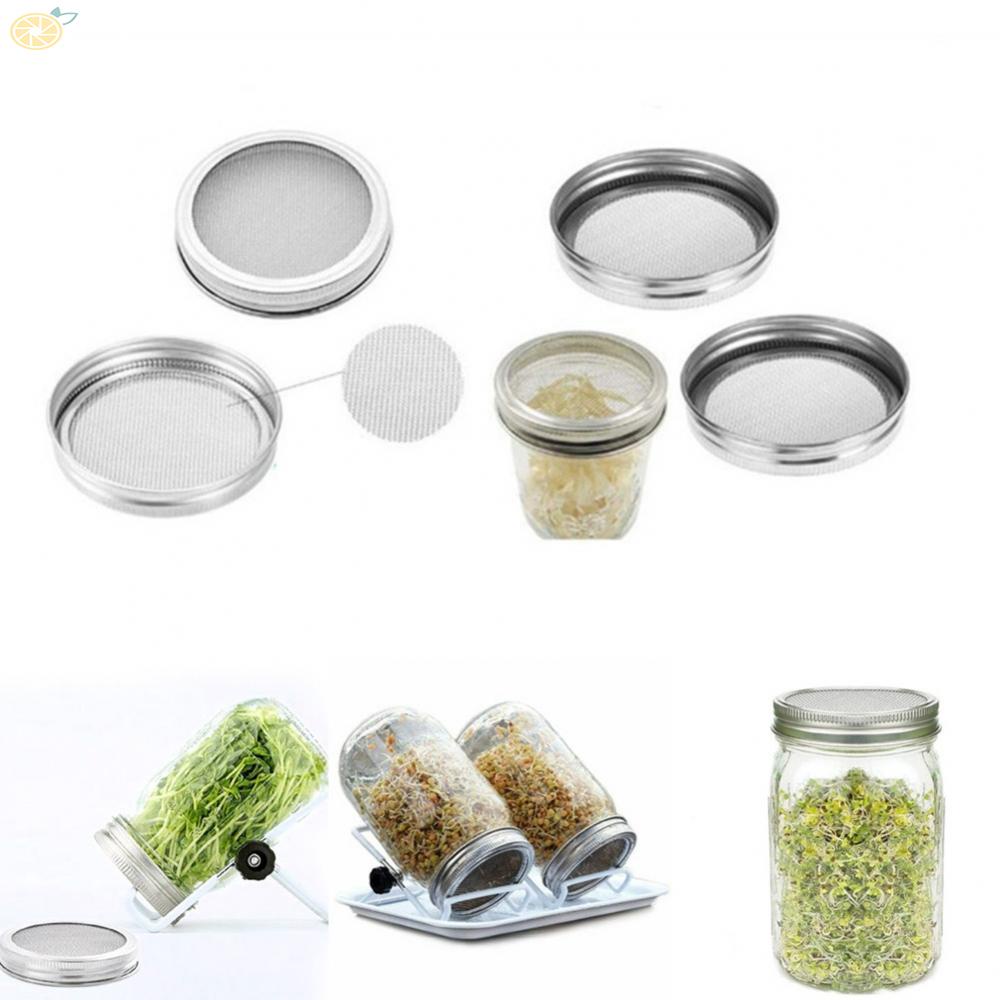 【VARSTR】Sprouting Jar Lid Set | 4 Rust Resistant Stainless Steel Lids with Excellent Ventilation