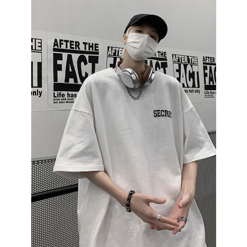 Áo Thun Tay Ngắn Màu Trắng Plus Size Phong Cách Đường Phố Mỹ Thời Trang Mùa Hè Cho Nam