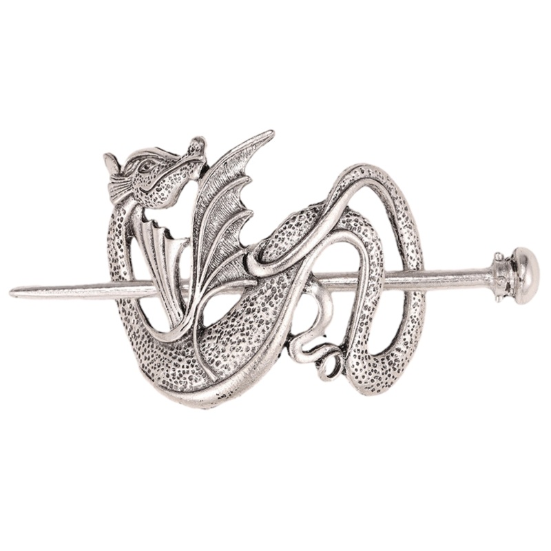 Kẹp Tóc Dạng Trượt Bằng Hợp Kim Màu Bạc Phong Cách Viking Celtic Thanh Lịch Cho Nữ