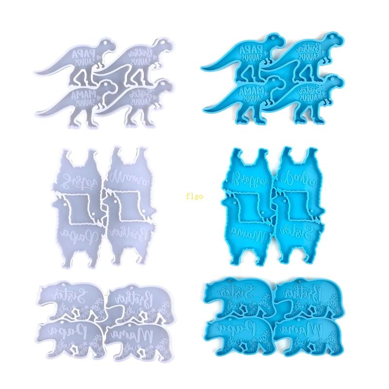 Flgo Khuôn Silicone Làm Móc Khóa Thủ Công Hình Động Vật Lấp Lánh Nhiều Kiểu Dáng Cho Valentine Love