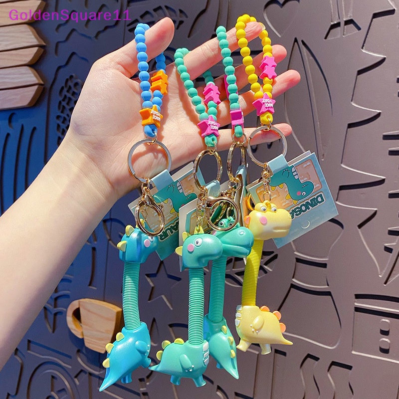 Móc Khóa Hình Khủng Long Miệng Dài Màu Vàng Kim Dễ Thương Cho Nam Và Nữ