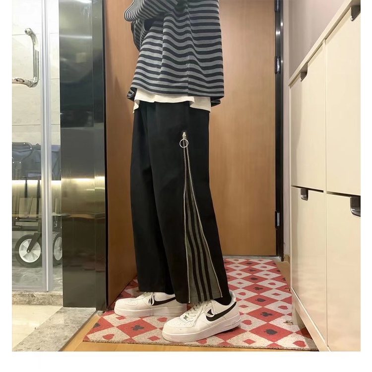 Quần Dài Ống Rộng Phong Cách Đường Phố Hàn Quốc Cá Tính Cho Nam