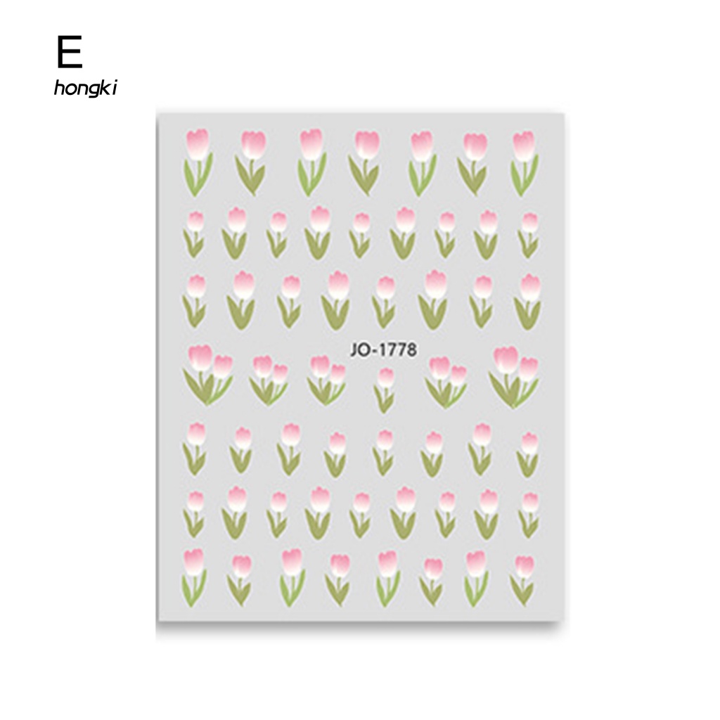 Miếng Dán Trang Trí Móng Tay Hình Hoa Tulip DIY