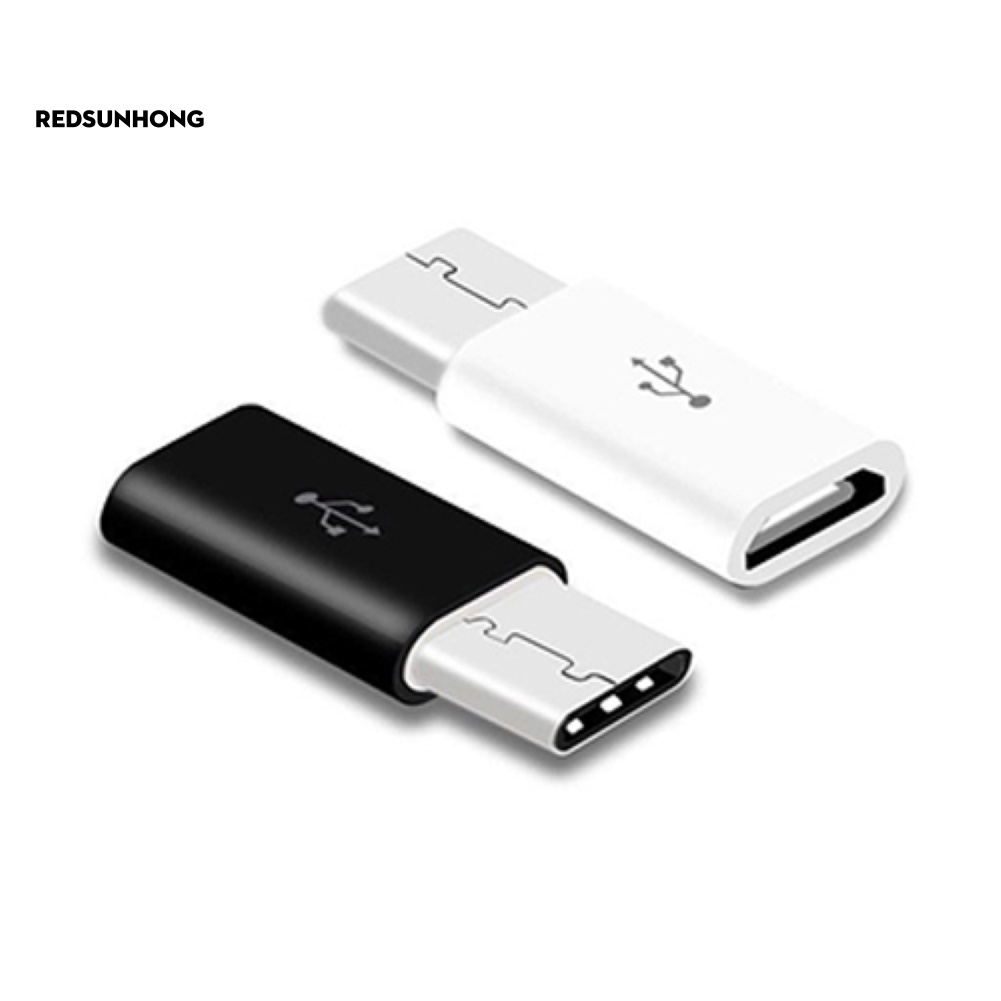 Set 2 Đầu Chuyển Đổi Micro USB 2.0 5Pin Female Sang USB Type C 3.1 Male