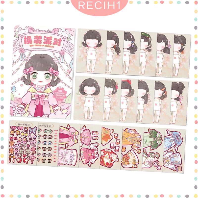 Sticker Dán Trang Trí Sách Hình Công Chúa Nhiều Màu Sắc Cho Bé Gái 3 Tuổi