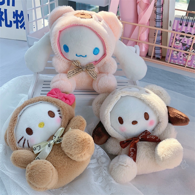 Sanrio Móc Khóa Hello Kitty Cinnamoroll Nhồi Bông Xinh Xắn
