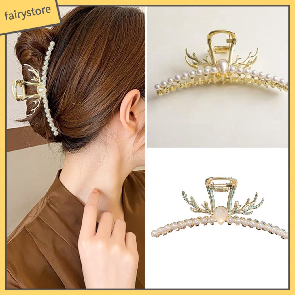 Kẹp Tóc Càng Cua Đính Đá &amp; Ngọc Trai Giả Hình Đuôi Cá