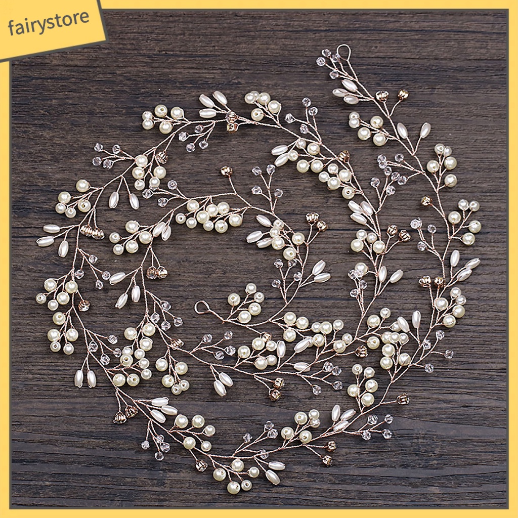 Tóc Giả Đính Ngọc Trai Lấp Lánh Đa Năng Thanh Lịch Cho Cô Dâu