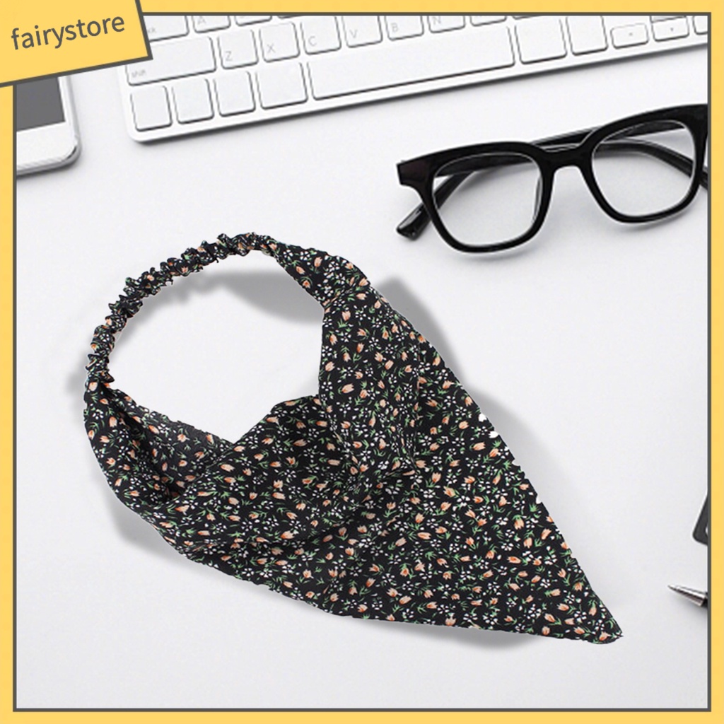 Băng Đô Cài Tóc Co Giãn Bằng Polyester In Họa Tiết Hoa Thời Trang Mùa Hè Cho Nữ