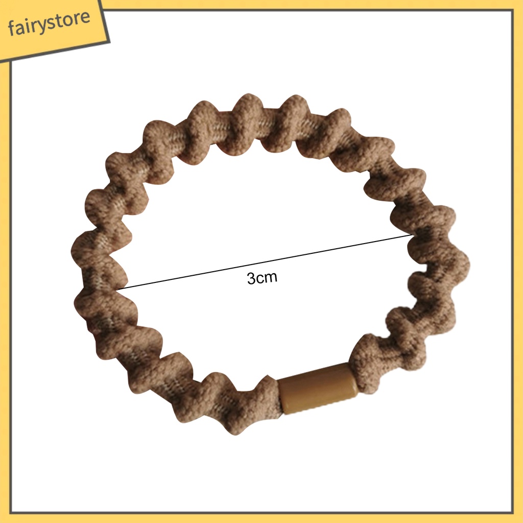 Set 5 Dây Cột Tóc Co Giãn Chống Trượt Màu Sắc Đơn Giản Dành Cho Nữ