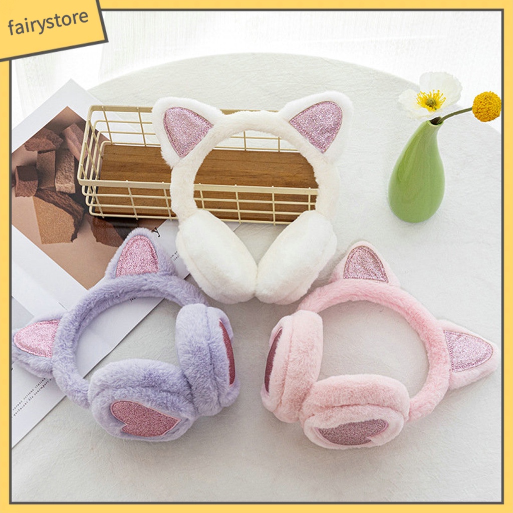 Chụp Tai Giữ Ấm Mùa Đông Bằng Lông Nhung Mềm Mại Họa Tiết Trái Tim Phong Cách Hàn Quốc