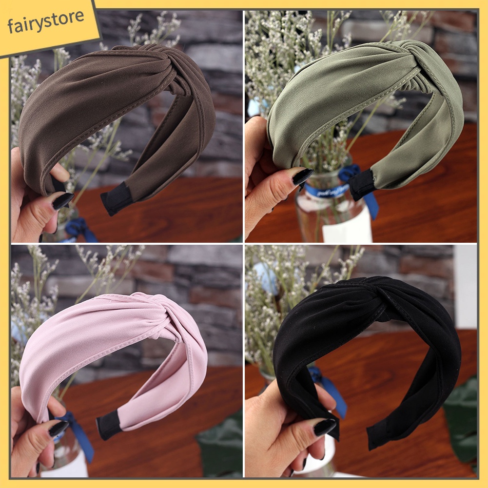 Băng Đô Cài Tóc Bản Rộng Màu Sắc Ngọt Ngào Cho Nữ