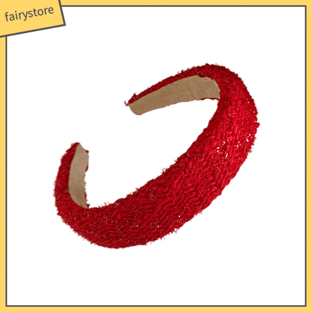 Băng Đô Bện Sợi Co Giãn Chống Trượt Màu Trơn Phong Cách Năm Mới Cho Nữ