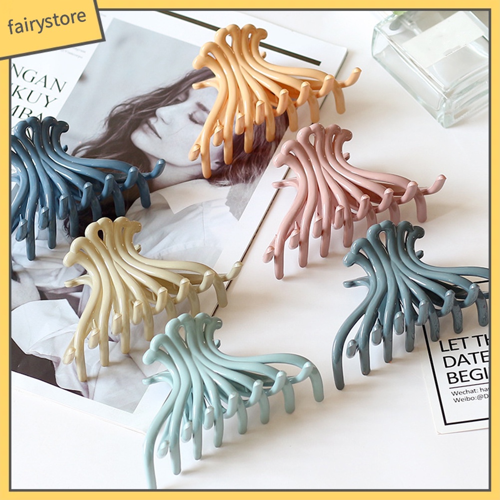 Kẹp Tóc Càng Cua Bằng Nhựa Màu Trơn Thời Trang Cho Nữ