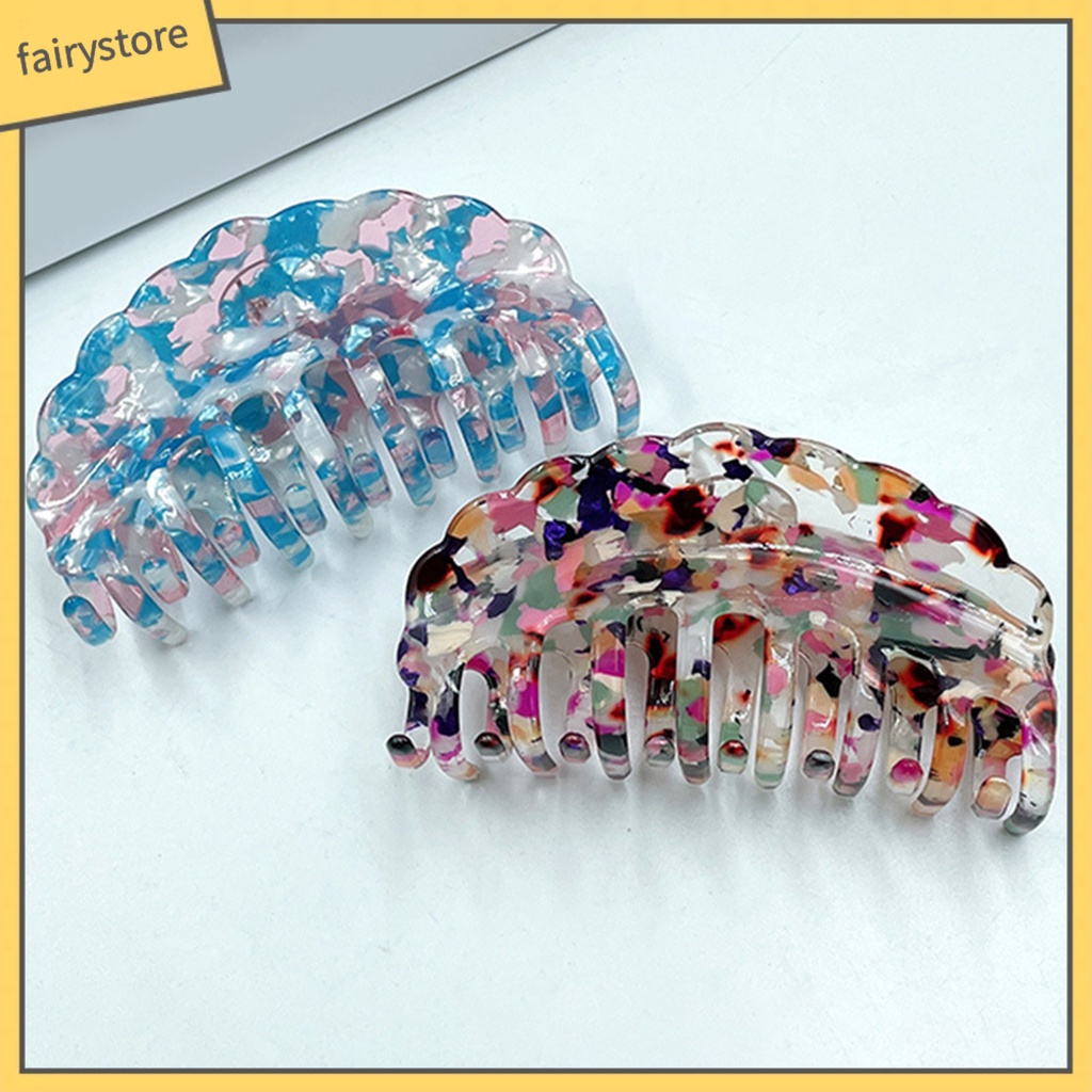 Kẹp Tóc Càng Cua Lớn Không Trượt Viền Rỗng Trơn Trang Trí Cổ Điển