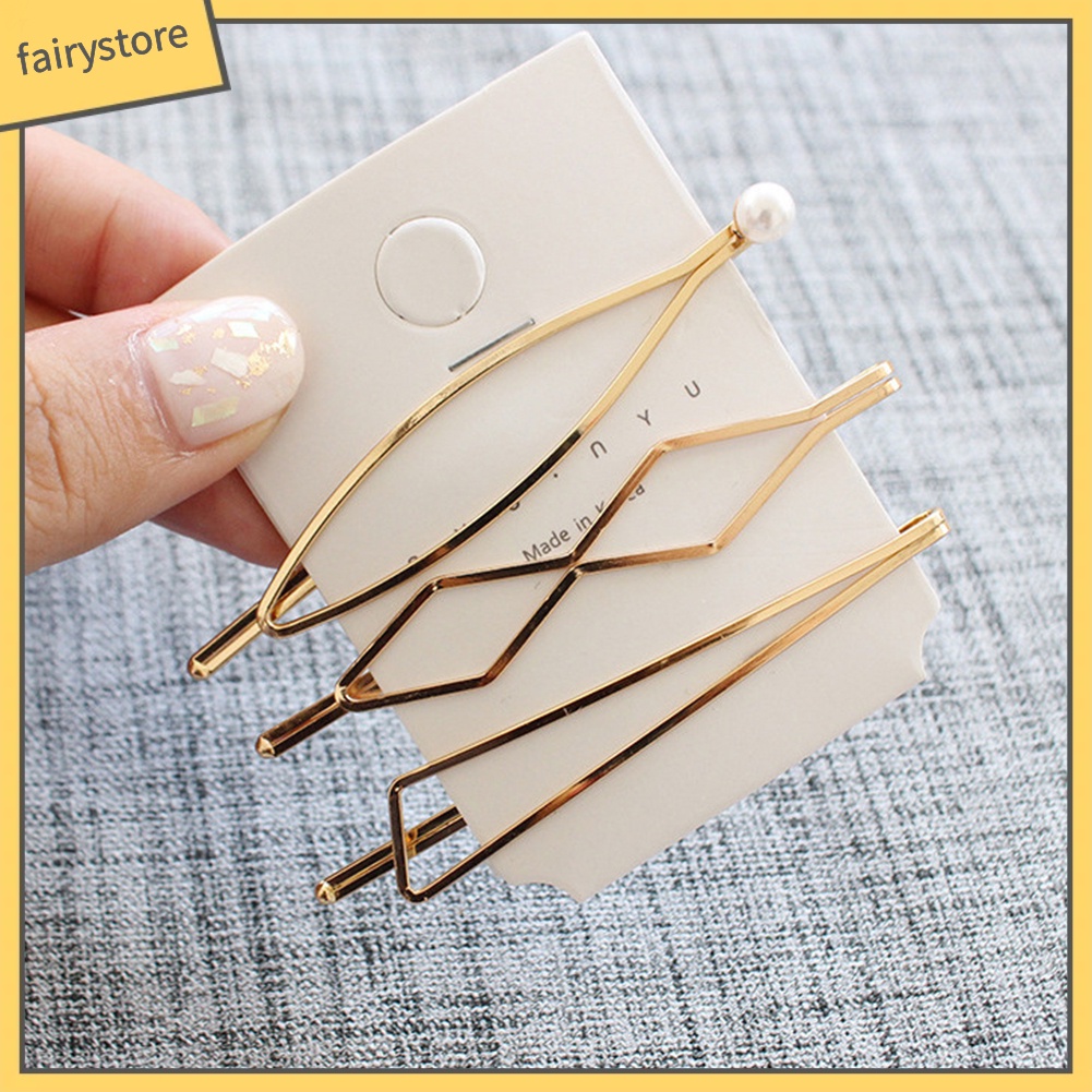 Set 3 / 4 / 5 Kẹp Tóc Đính Ngọc Trai Giả Thời Trang Nữ