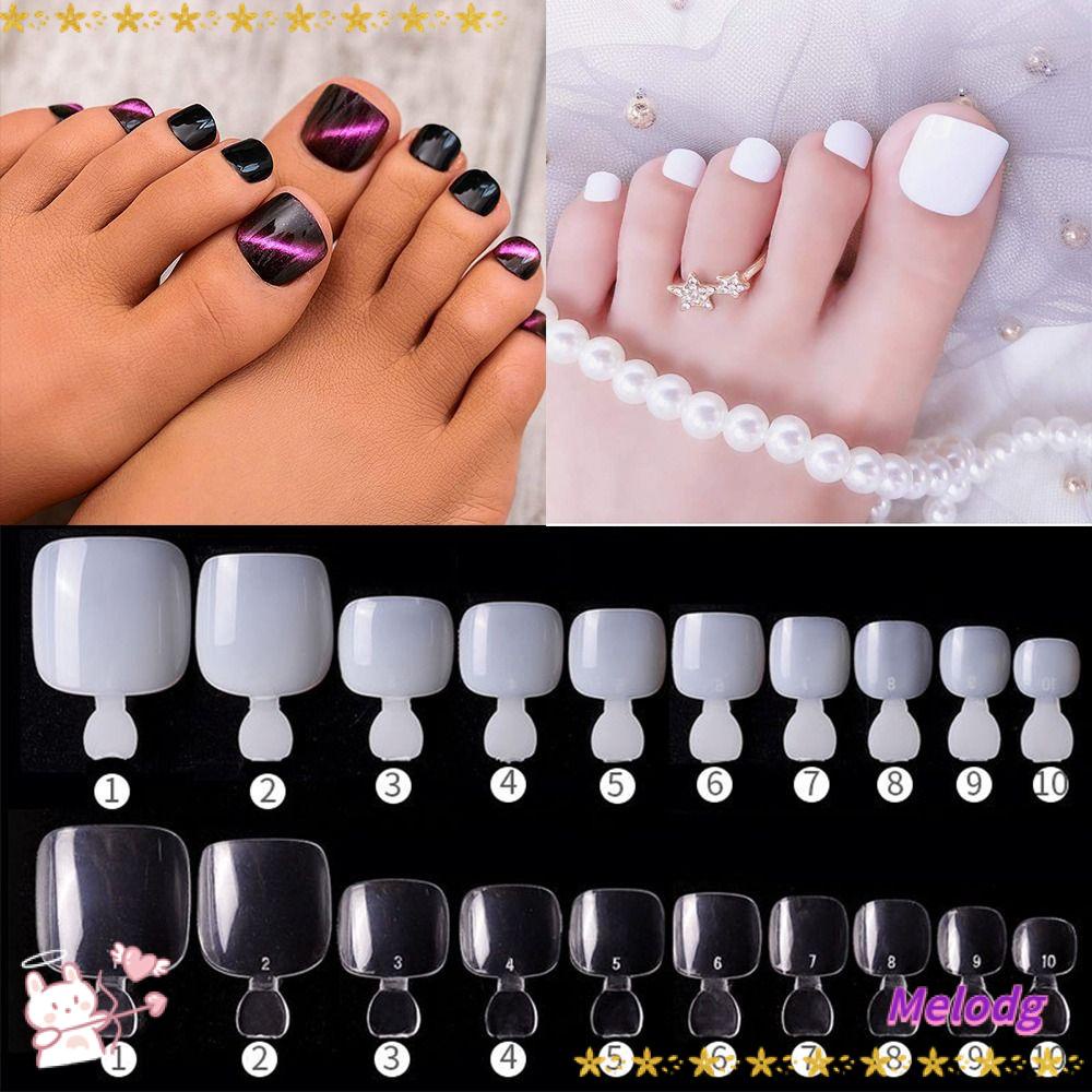 MELODG Bộ Móng Tay Giả Trong Suốt 15 Loại