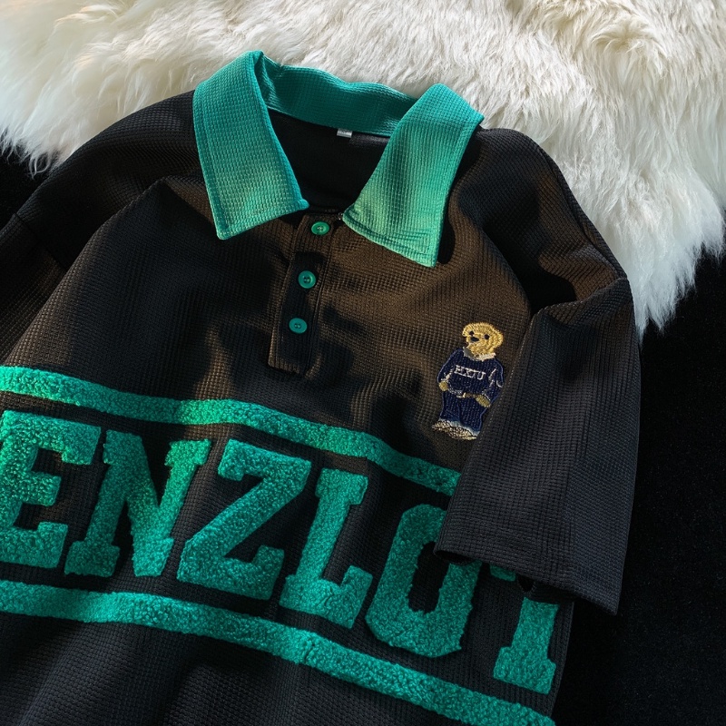 Áo Thun Polo Tay Ngắn In Chữ Phong Cách Hong Kong Thời Trang Mùa Hè Cho Nam