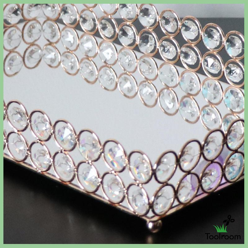 Khay Tráng Gương 3 Kích Cỡ Dùng Đựng Nước Hoa Trang Sức