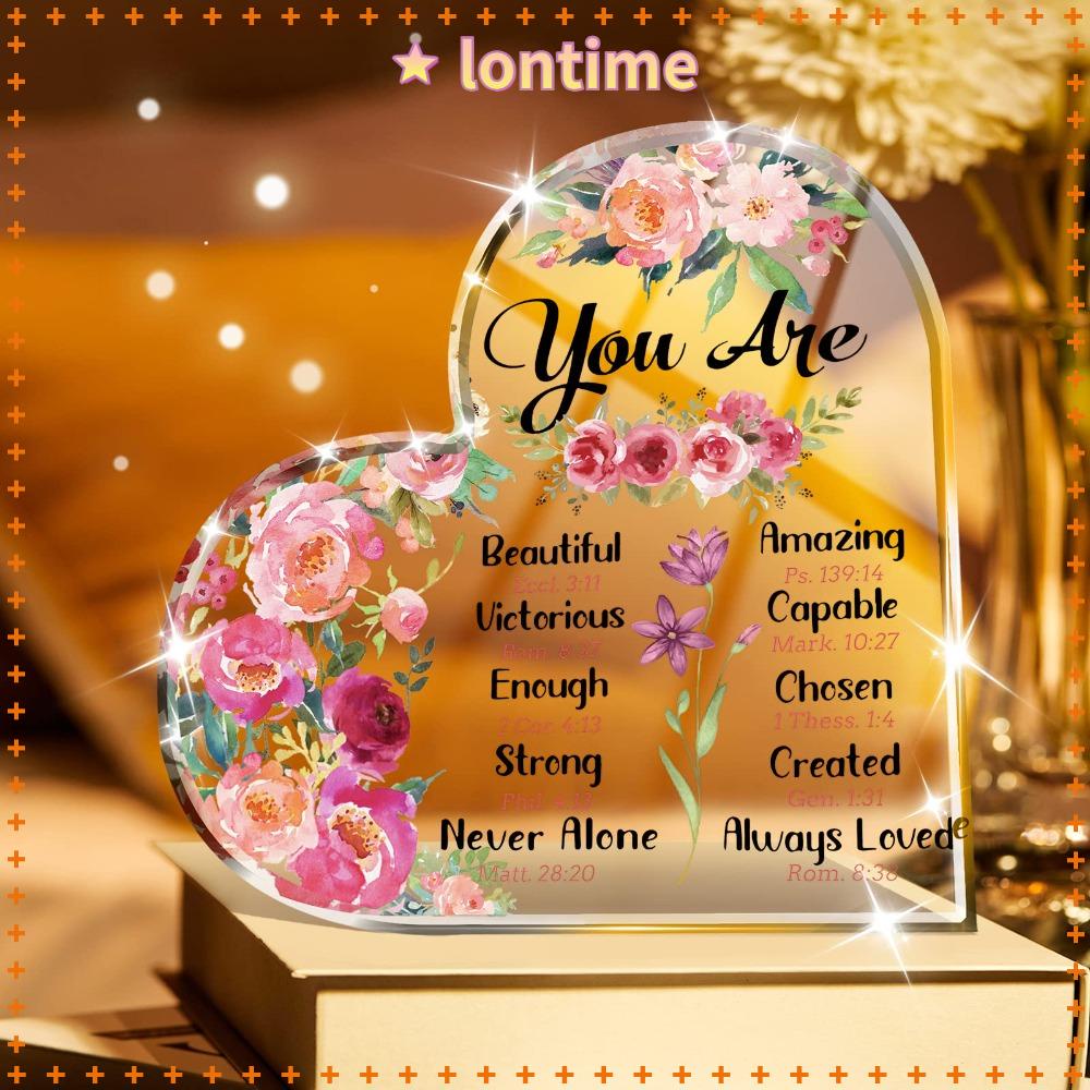 Lytime Phụ Nữ Hình Trái Tim Acrylic Trong Suốt|Quà Tặng Trang Trí Nhà Cửa