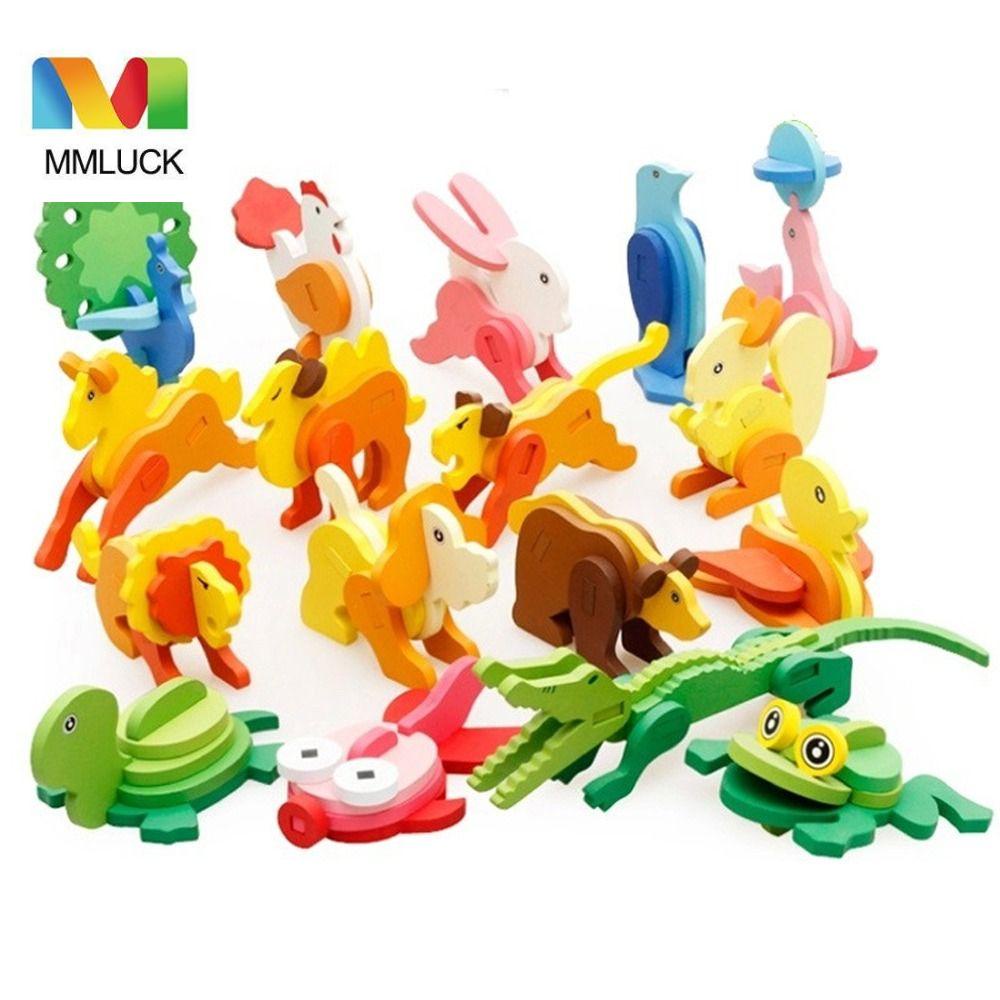 Đồ Chơi Xếp Hình 3D Bằng Gỗ Hình Vịt Vàng / Chim Cánh Cụt / Chim Cánh Cụt Dễ Thương Cho Bé