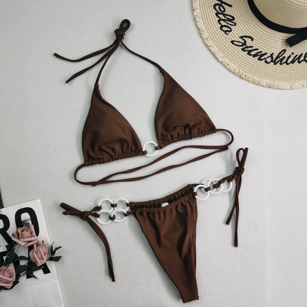 Bộ Bikini 2 Mảnh Màu Sắc Thời Trang Gợi Cảm Cho Nữ