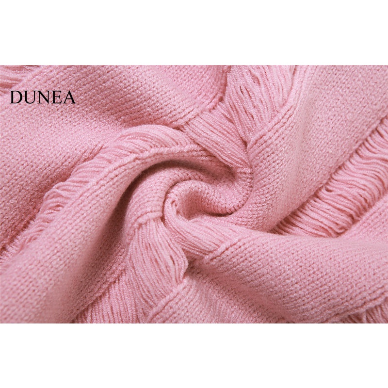 DUNEA Đầm Body Dệt Kim Thiết Kế Khoét Quyến Rũ