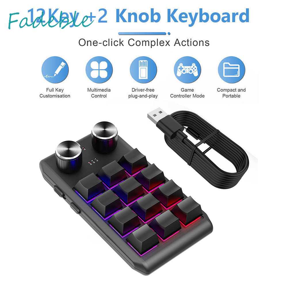 Bàn PhíM DIY RGB 12 PhíM 2 NúT Hỗ Trợ Lập TrìNh Cho Windows