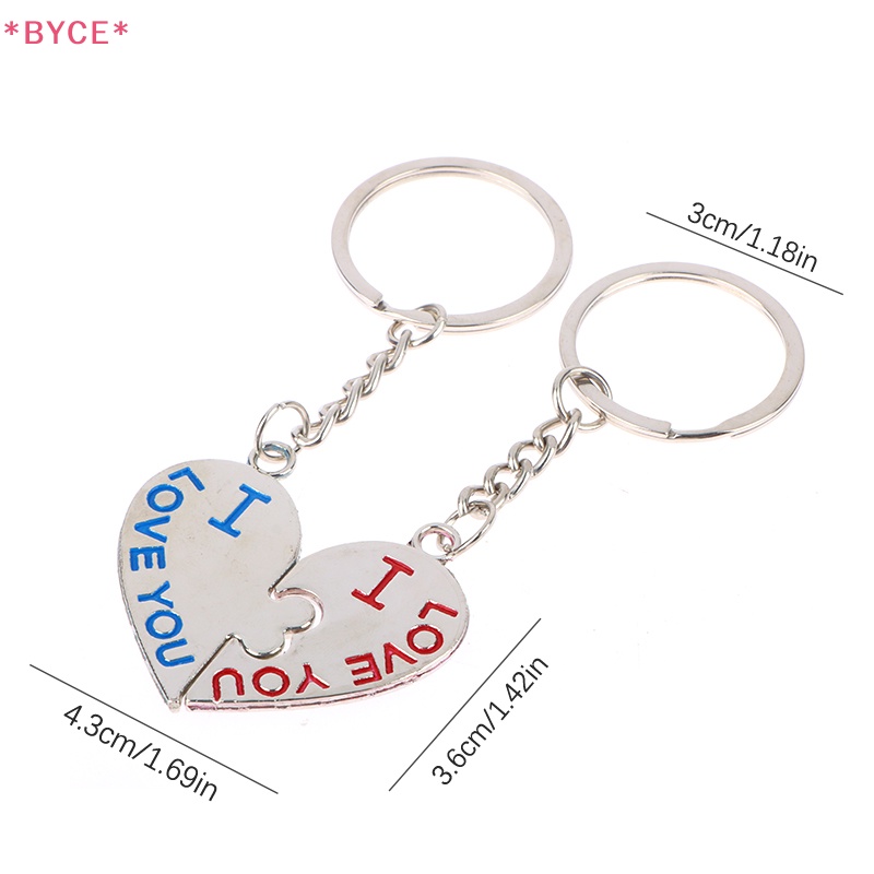1 Cặp Móc Chìa Khóa Bằng Hợp Kim Kẽm Mạ Bạc Hình Trái Tim Sáng Tạo Mới