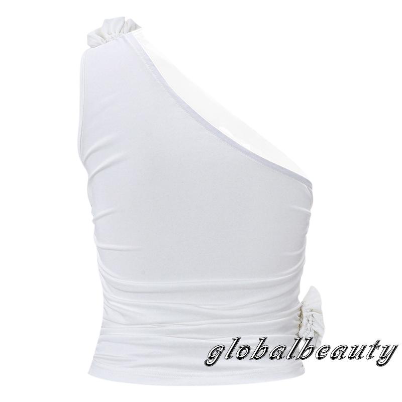 Áo Tank Top Hai Dây Màu Trơn Họa Tiết Hoa Hồng 3D Thời Trang Cho Nữ