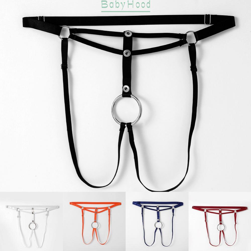 Men's Red/Black/Blue/White/Orange G String Crotchless Jockstrap Underwear Thongs#BBHOOD