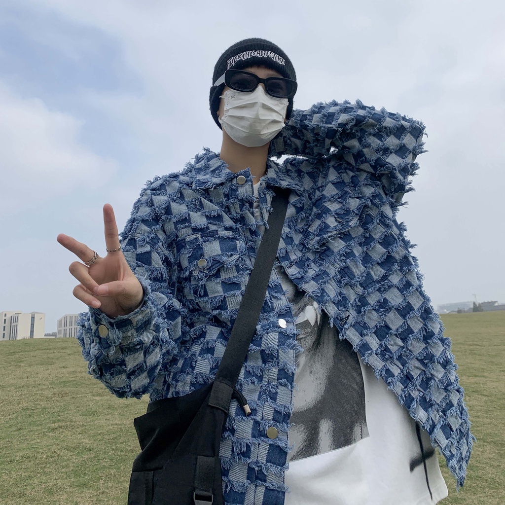 Áo Khoác Denim Cao Cấp Cảm Giác Chạm Cảm Giác Thời Trang Retro Mỹ Mùa Xuân Cho Nam