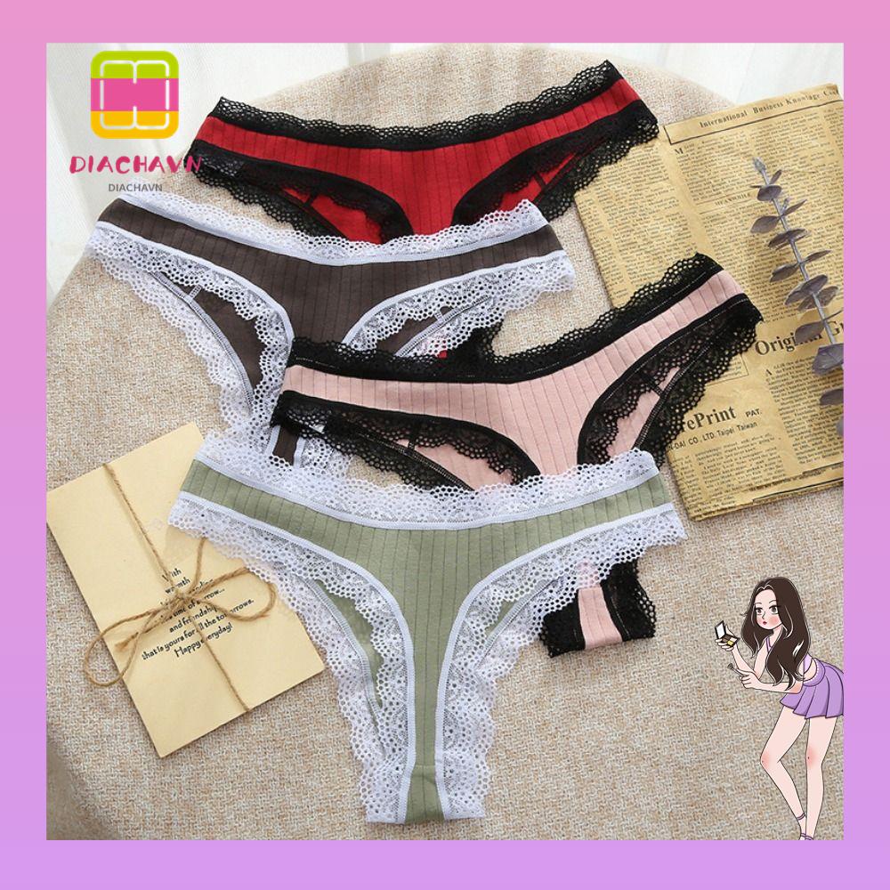Set 2 Quần Lót Ren Thoáng Khí Không Lộ Viền May Quyến Rũ Cho Nữ