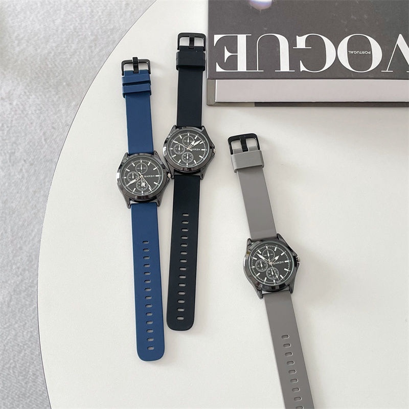 Đồng Hồ Đeo Tay Ba Mắt Màu Đen Thời Trang Xu Hướng Mới Cho Cặp Đôi