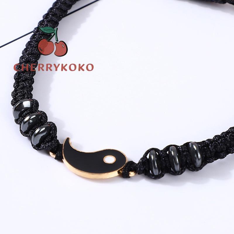 🍒🍒CHERRYKOKO Vòng tay bằng hợp kim thiết kế mặt dây kết hợp âm dương thời trang cho cặp đôi