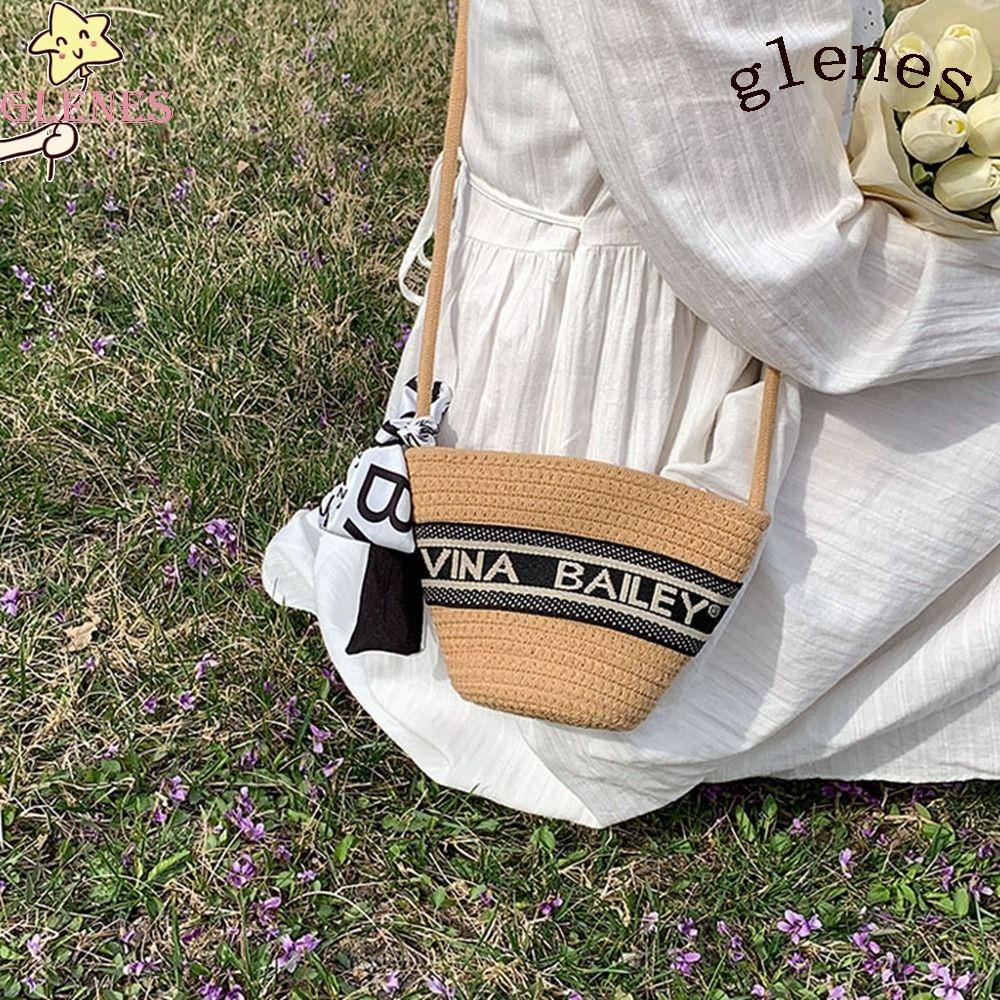 Túi Xách Đan Lát In Chữ Phong Cách Bohemian Thời Trang Cho Nữ