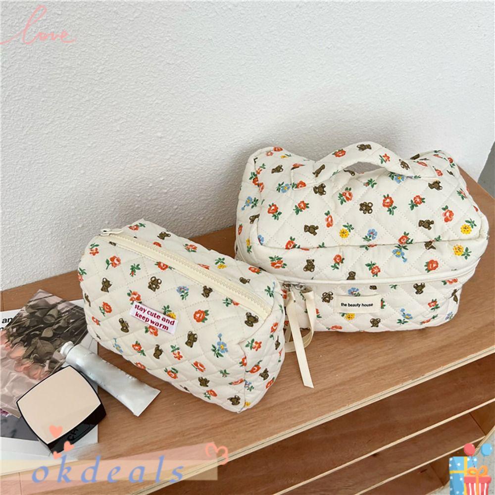 Túi Đựng Đồ Trang Điểm Họa Tiết Gấu Hoạt Hình Dễ Thương