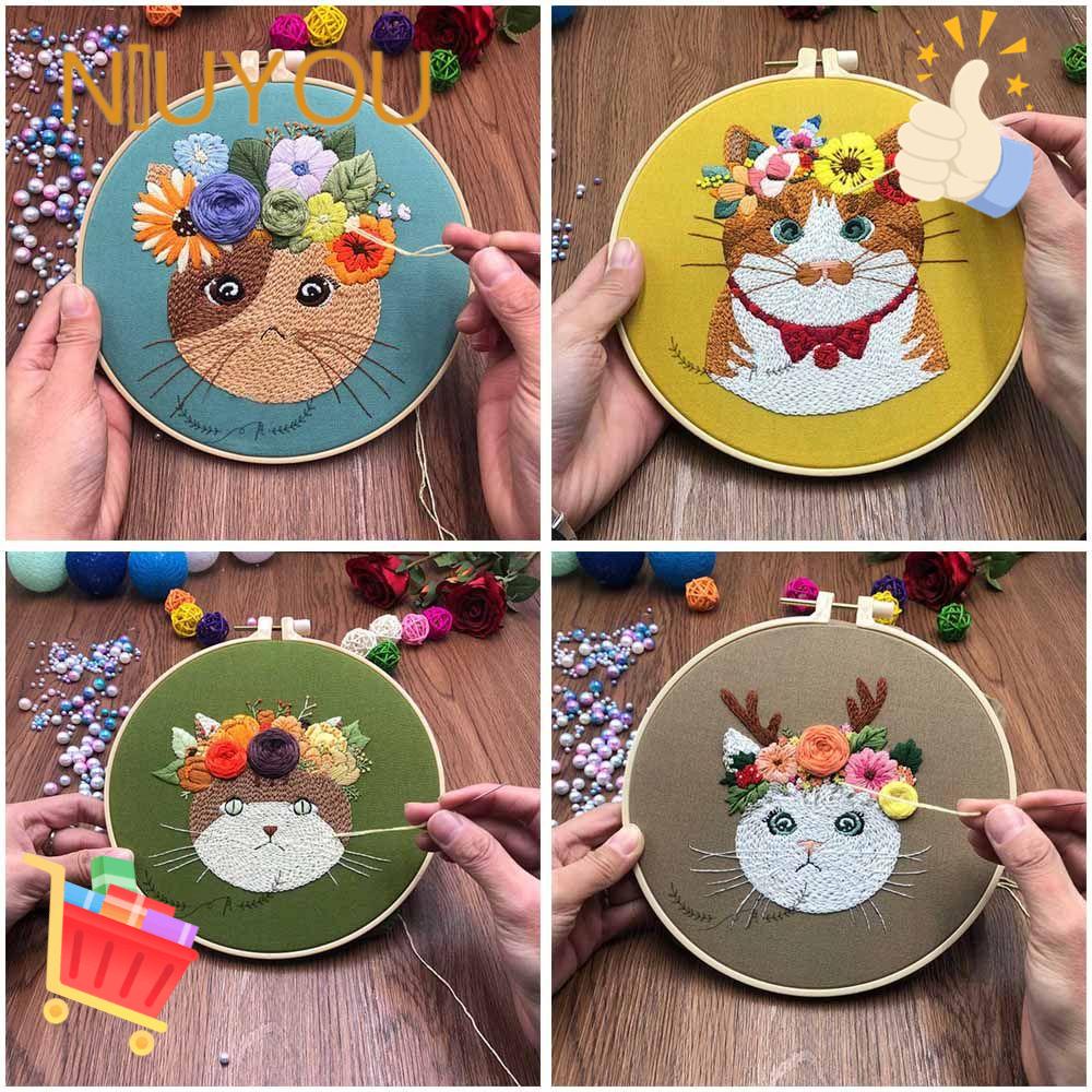 Bộ Kim May Vá Thủ Công Hình Mèo Trang Trí Nhà Cửa