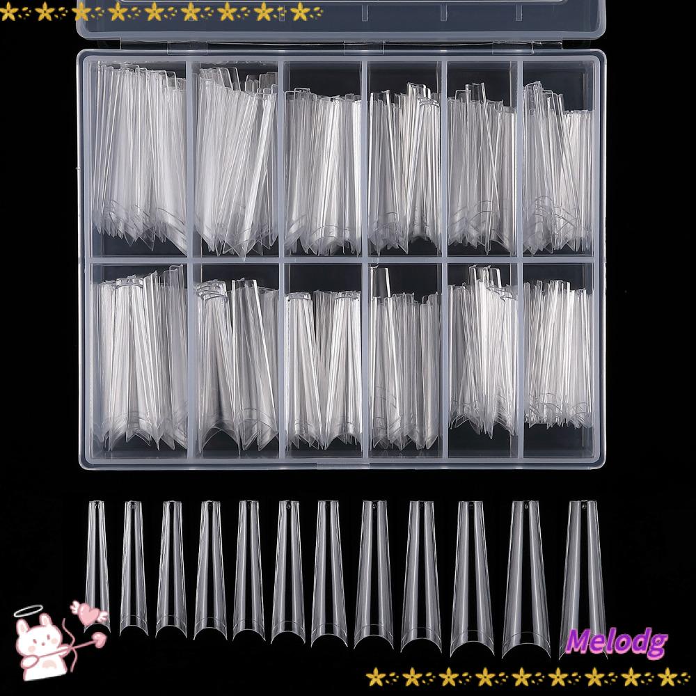 Set 240 Móng Tay Giả Trong Suốt Chăm Sóc Nối Dài Móng