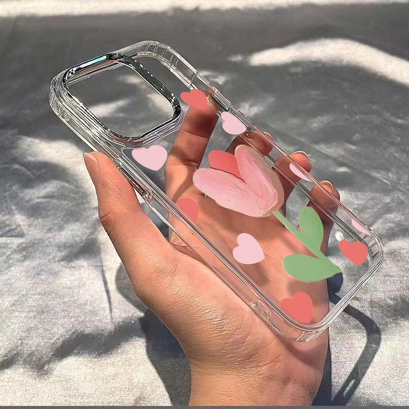 ✅Ốp Điện Thoại Dẻo Họa Tiết Hoa Tulip Đơn Giản Thời Trang Chống Sốc Cho Iphone12In 7 14pro 81311 WPDS