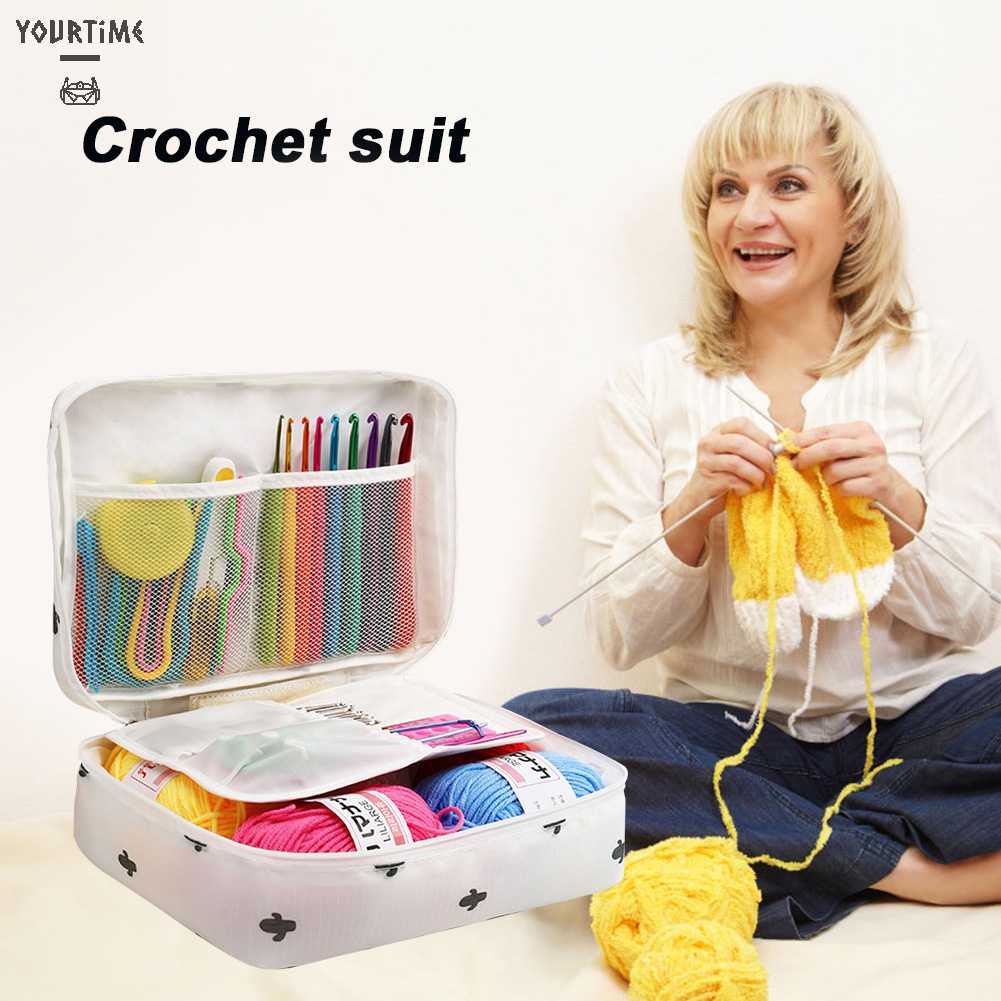 Túi Đựng Dụng Cụ Đan Móc Len 5 Nhóm Cho Người Mới Bắt Đầu