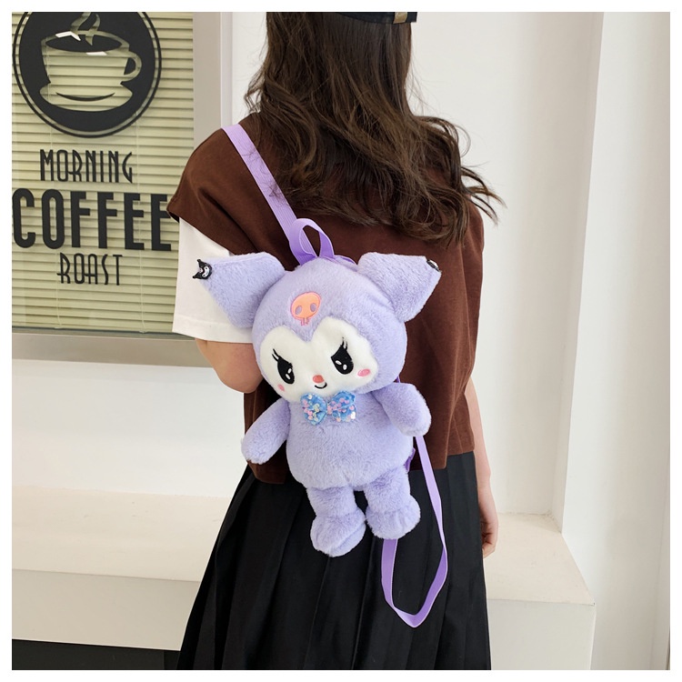 Ba Lô Búp Bê Kuromi Hoạt Hình Nhồi Bông Ba Chiều Cho Nữ