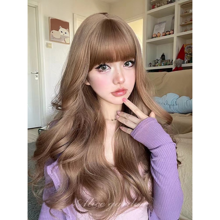Bộ Tóc Giả Xoăn Dài 65cm Màu Đỏ Cosplay Công Chúa Disney
