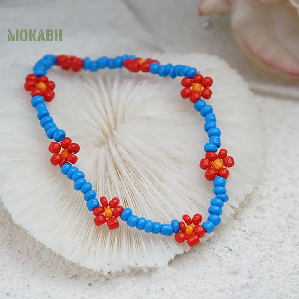 Vòng Đeo Tay Chuỗi Hạt Họa Tiết Hoa Tinh Tế Thời Trang Cho Nữ